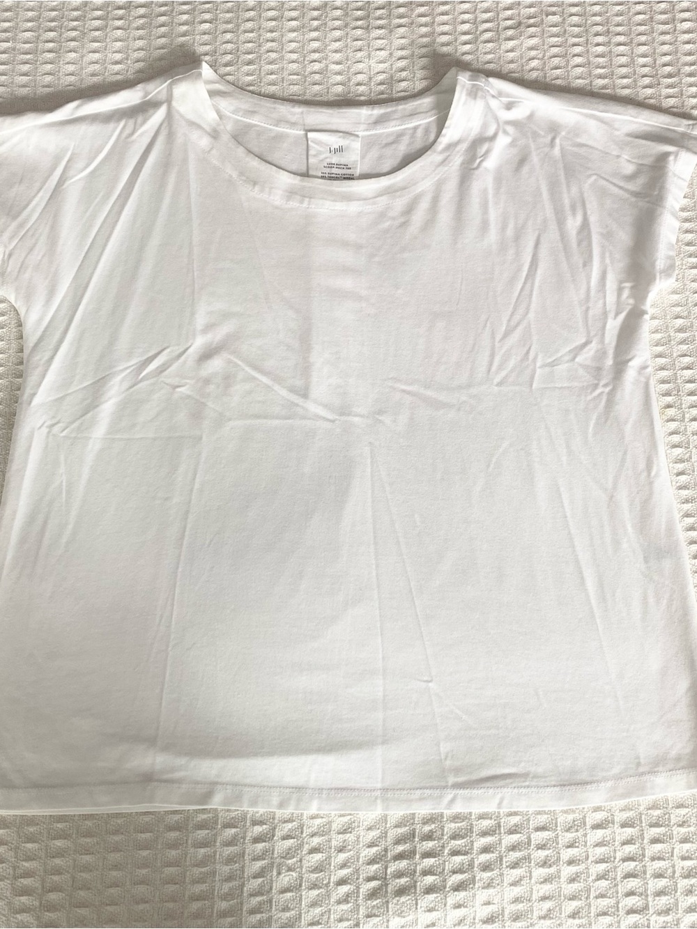J. Jill White Luxe Supima Scoop-Neck Tee XS